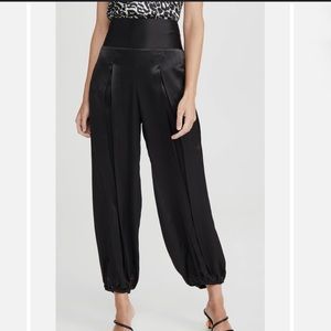 NWT Nili Lotan 100% silk Ibiza pants black